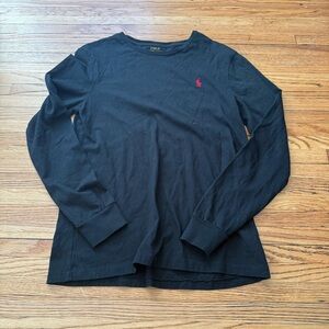 NWOT Polo by Ralph Lauren Black Long Sleeve Tee with Red Logo